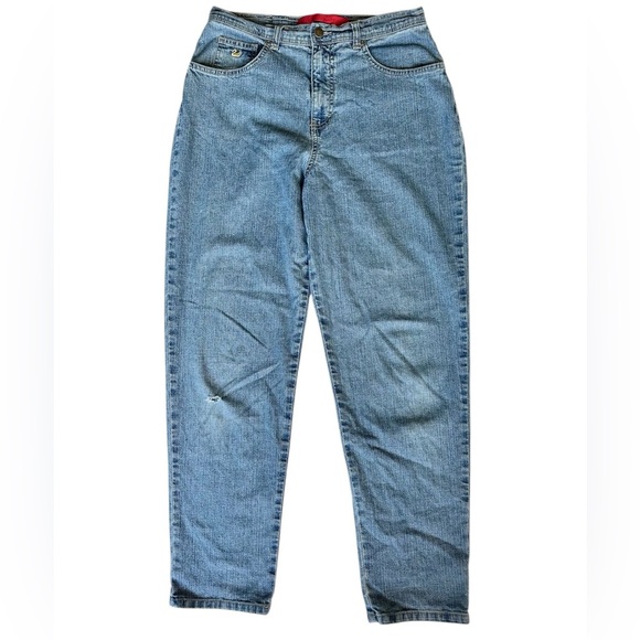 Gloria Vanderbilt Blue Denim Jeans with Swan Embroidered - Picture 2 of 3